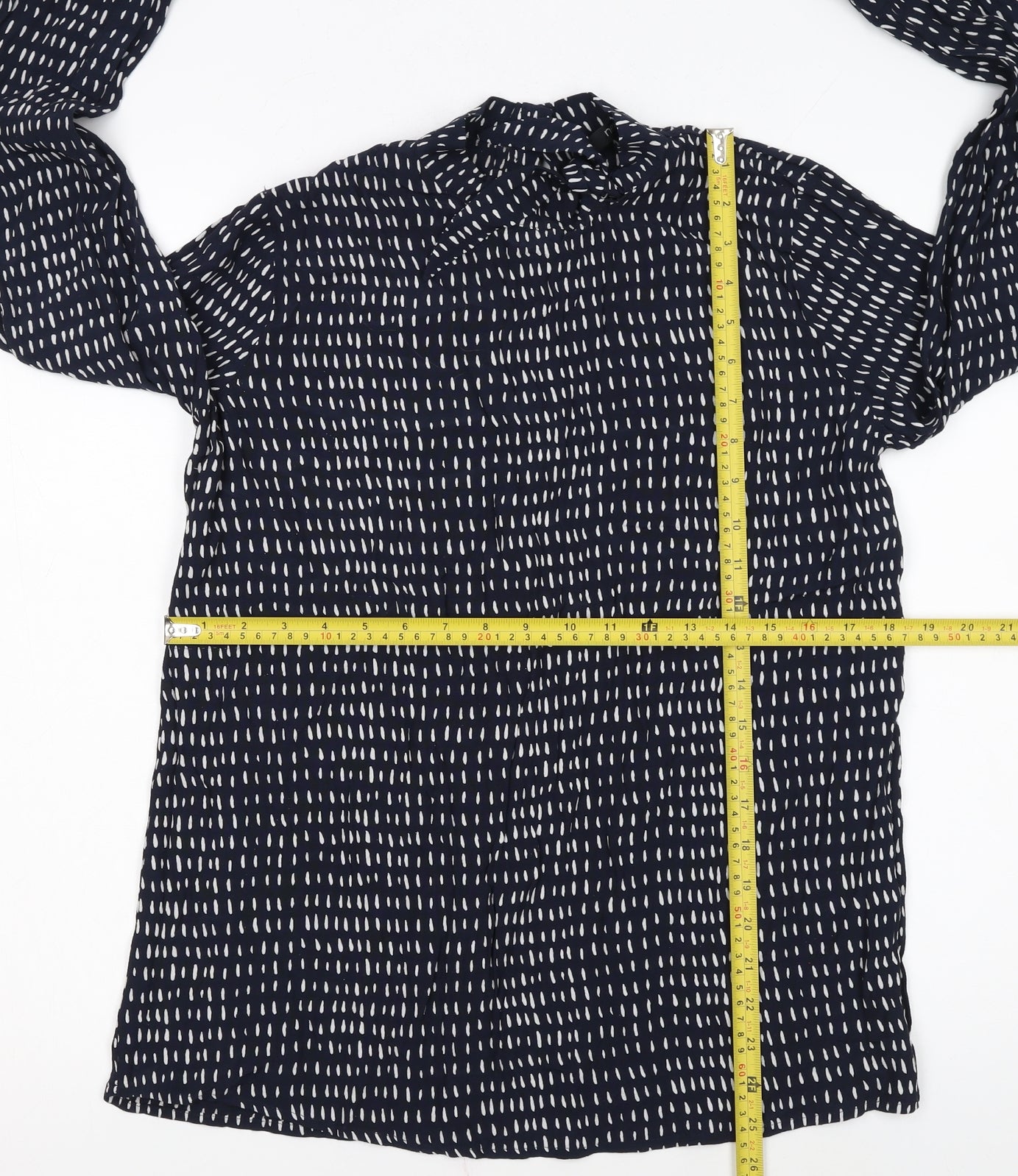 Next Women’s Blue Printed Long Sleeve Viscose Blouse Size 10