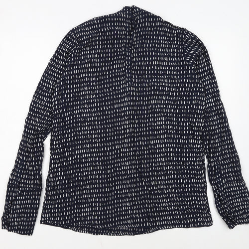 Next Women’s Blue Printed Long Sleeve Viscose Blouse Size 10