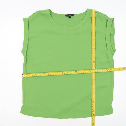 Next Women's Green Sleeveless Crew Neck Polyester Blouse UK 10