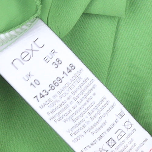 Next Women's Green Sleeveless Crew Neck Polyester Blouse UK 10