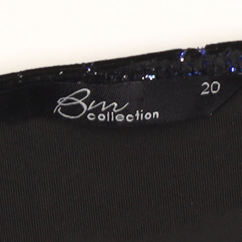 BM Collection Women's Blue Animal Print Velvet T-Shirt Size 20