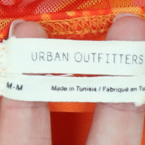 Urban Outfitters Women's Orange Butterfly Ruched Bodycon Dress Size M