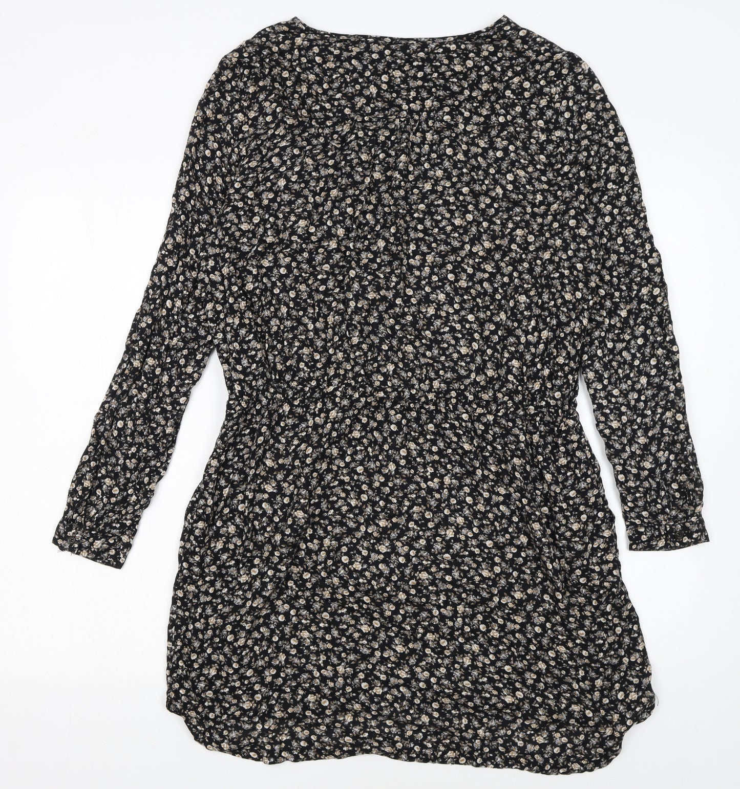 MNG Collection Women’s Black Floral Viscose Shift Dress Size 16