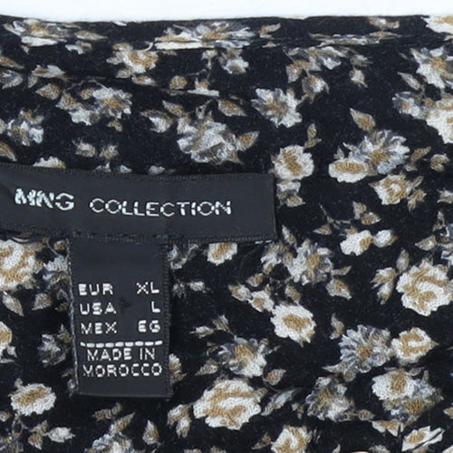 MNG Collection Women’s Black Floral Viscose Shift Dress Size 16