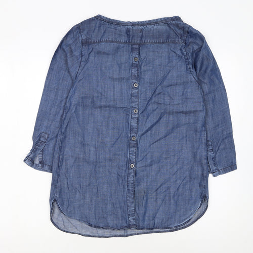 Papaya Women’s Blue Lyocell Chambray Blouse Size 10 3/4 Sleeve