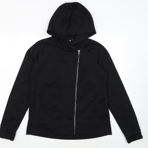 Crivit Women's Black Full Zip Hoodie Size 12/14 Polyester Cotton Blend