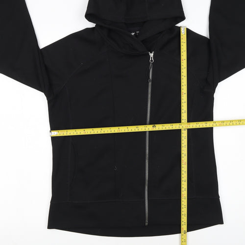 Crivit Women's Black Full Zip Hoodie Size 12/14 Polyester Cotton Blend
