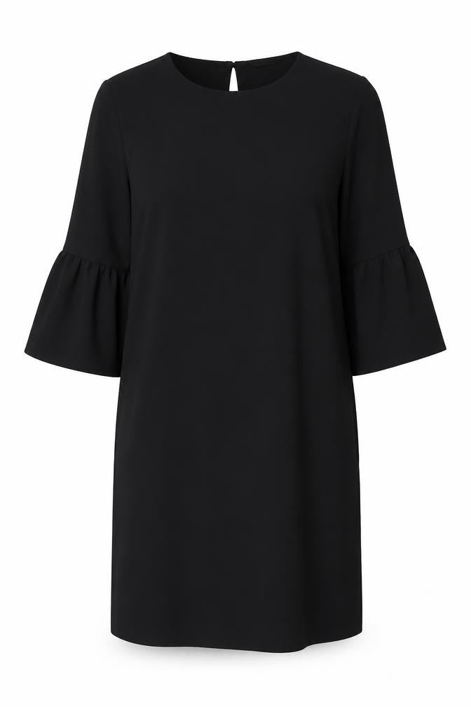 F&F Women’s Black Shift Dress Size 14 3/4 Bell Sleeve Classic Workwear
