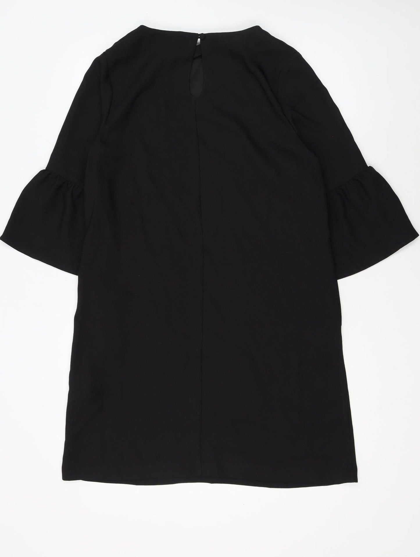 F&F Women’s Black Shift Dress Size 14 3/4 Bell Sleeve Classic Workwear