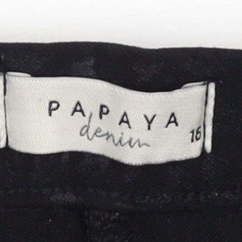 Papaya Women’s Black Animal Print Stretch Jeggings Size 16
