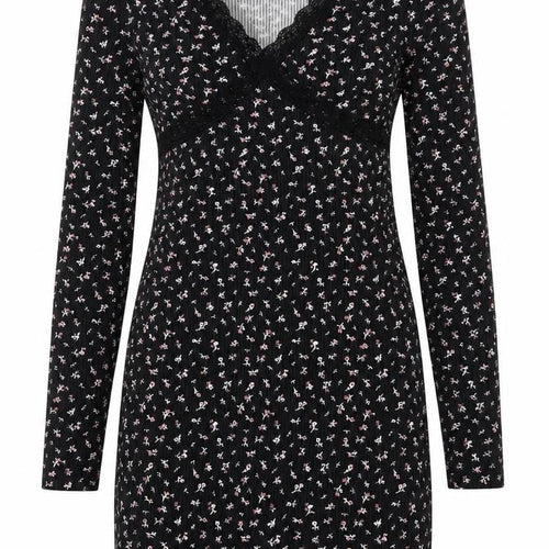 H&M Divided Women's Black Floral Bodycon Lace Detail Dress Size 8