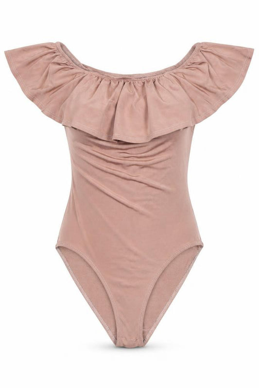 Miss Selfridge Women Beige Off Shoulder Bodysuit UK 6 Polyester Blend