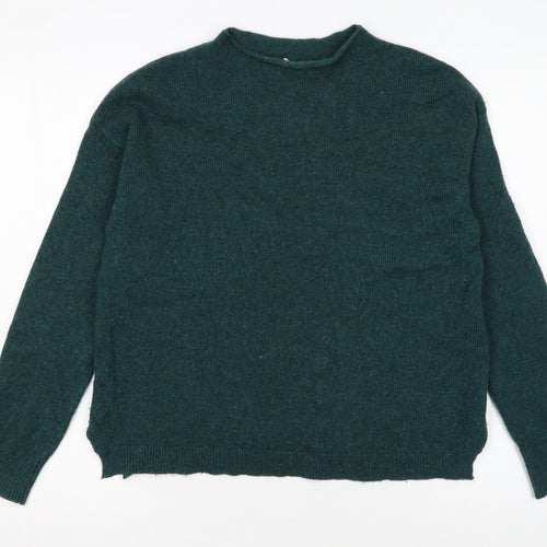 Seasalt Cornwall Women's Green Wool Blend Pullover Jumper UK 8