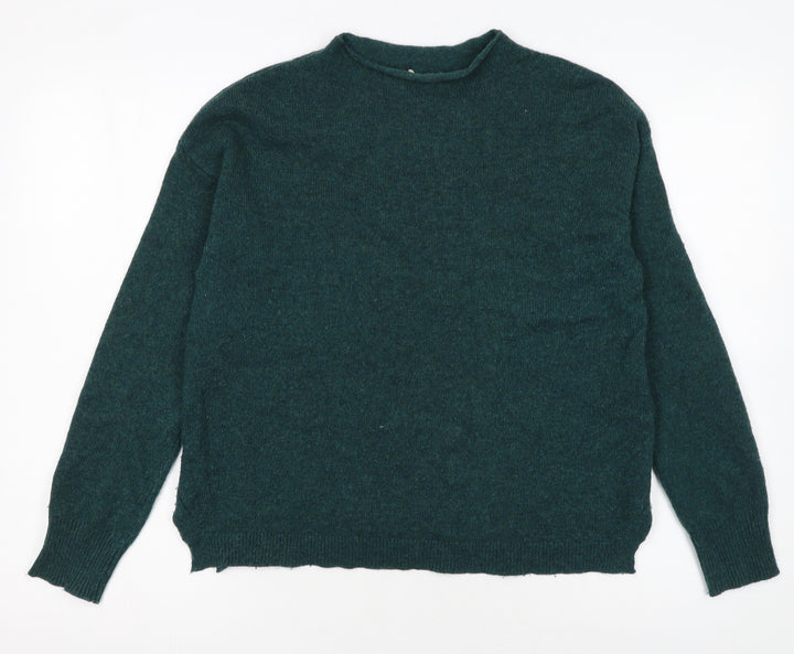 Seasalt Cornwall Women's Green Wool Blend Pullover Jumper UK 8