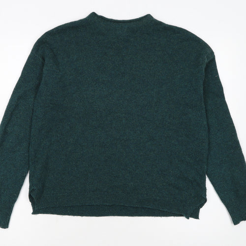 Seasalt Cornwall Women's Green Wool Blend Pullover Jumper UK 8