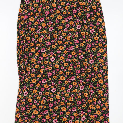 H&M Divided Women's Multicoloured Floral Midi Pencil Skirt Size S