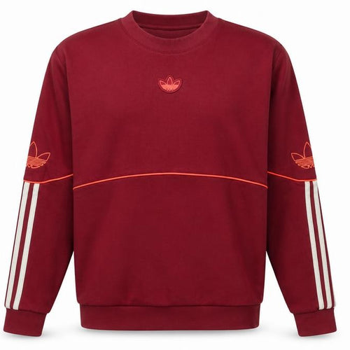 Adidas Men's Red Pullover Sweatshirt M Regular Fit Crew Neck