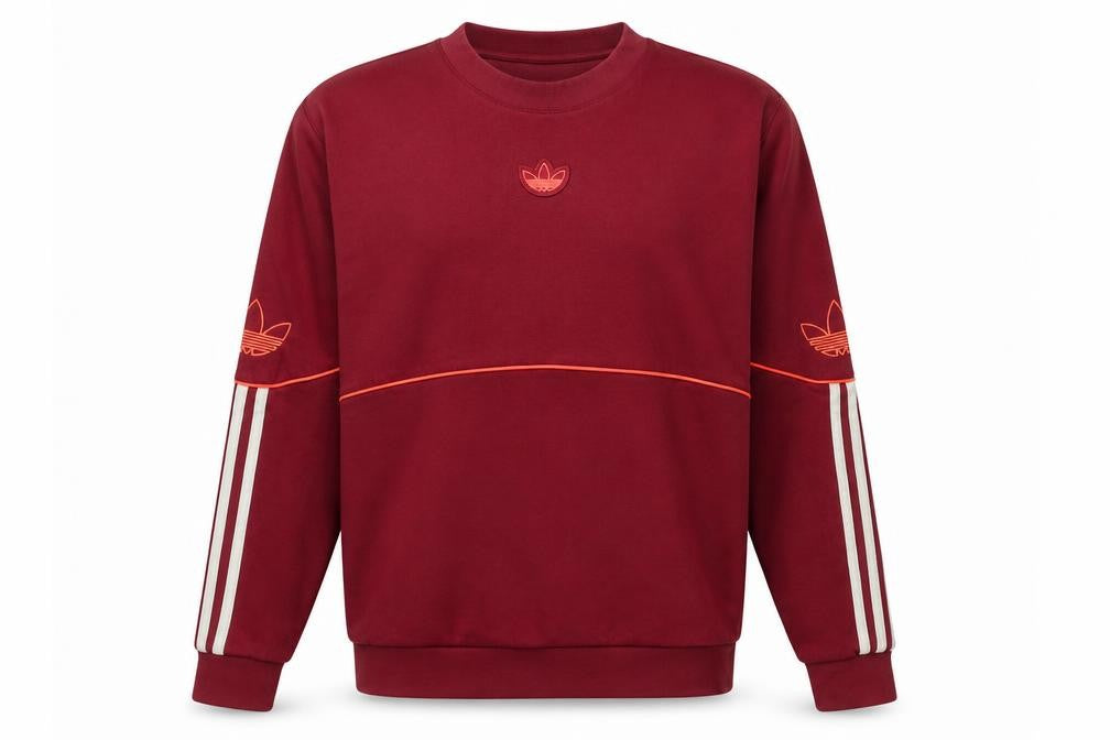 Adidas Men's Red Pullover Sweatshirt M Regular Fit Crew Neck