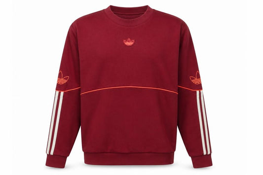 Adidas Men's Red Pullover Sweatshirt M Regular Fit Crew Neck