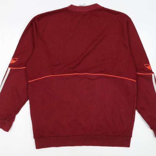 Adidas Men's Red Pullover Sweatshirt M Regular Fit Crew Neck