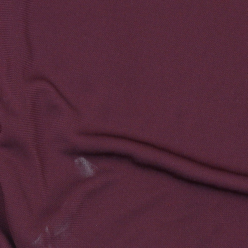 Topshop Women Red Boat Neck Short Sleeve Jersey Blouse UK 8