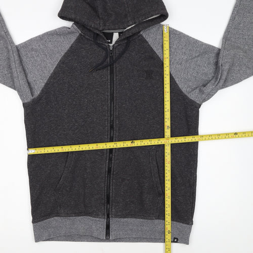 Hurley Men's Grey Full Zip Hoodie Size S Fleece Lined Sweatshirt