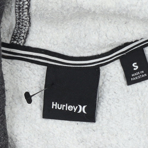 Hurley Men's Grey Full Zip Hoodie Size S Fleece Lined Sweatshirt