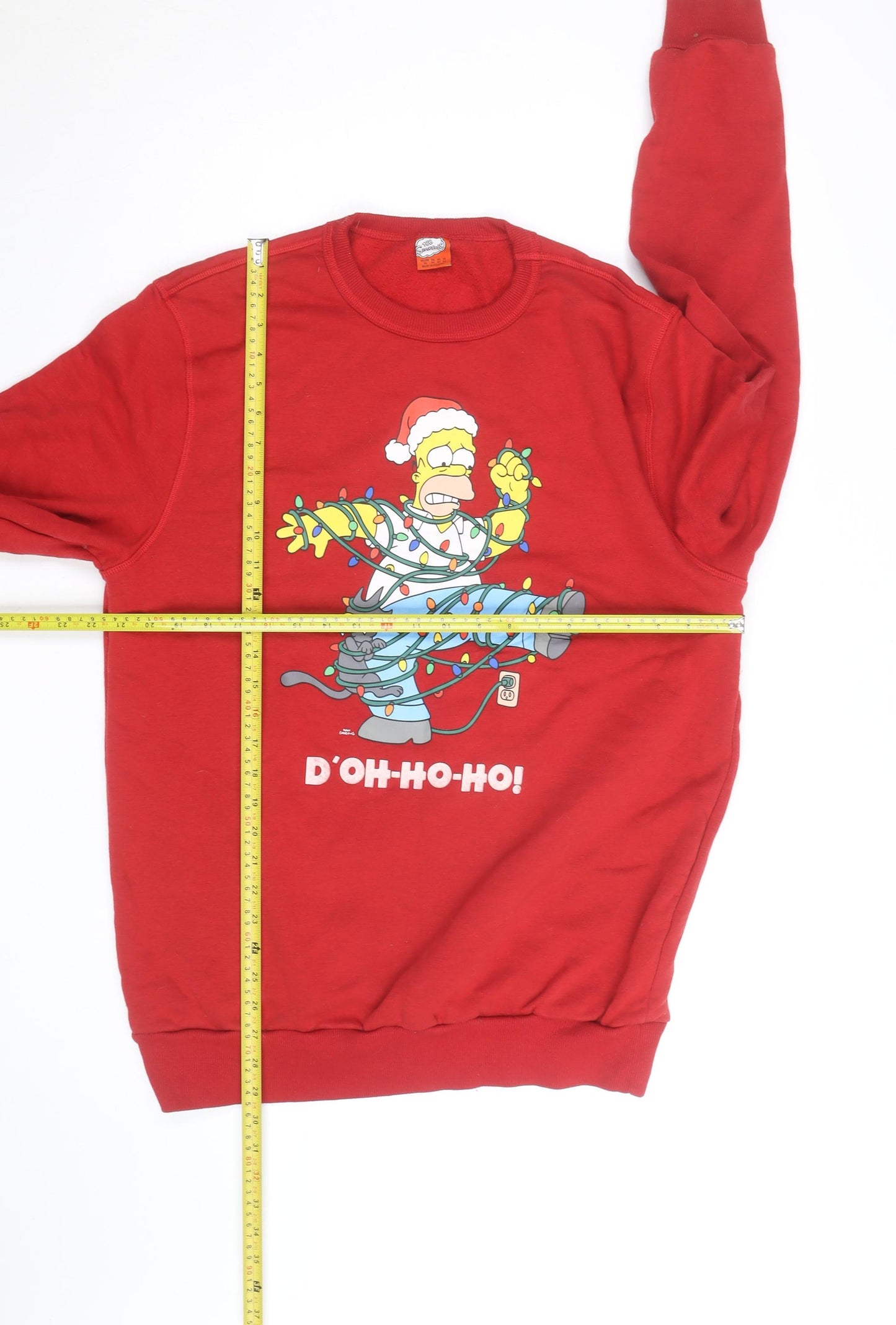 The Simpsons Men’s Red Homer Christmas Sweatshirt L Pullover