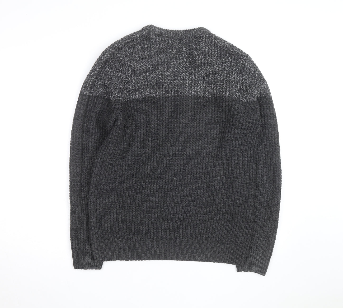 Kensington Eastside Men's Grey Chunky Knit Crew Neck Pullover Jumper M