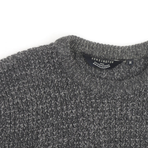 Kensington Eastside Men's Grey Chunky Knit Crew Neck Pullover Jumper M