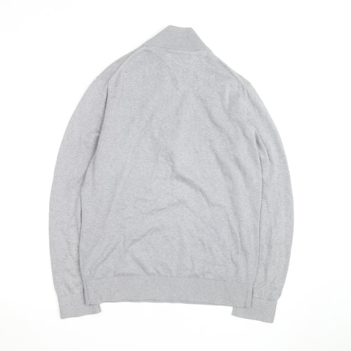 Tommy Hilfiger Men's Grey Cotton 1/2 Zip Jumper Size M