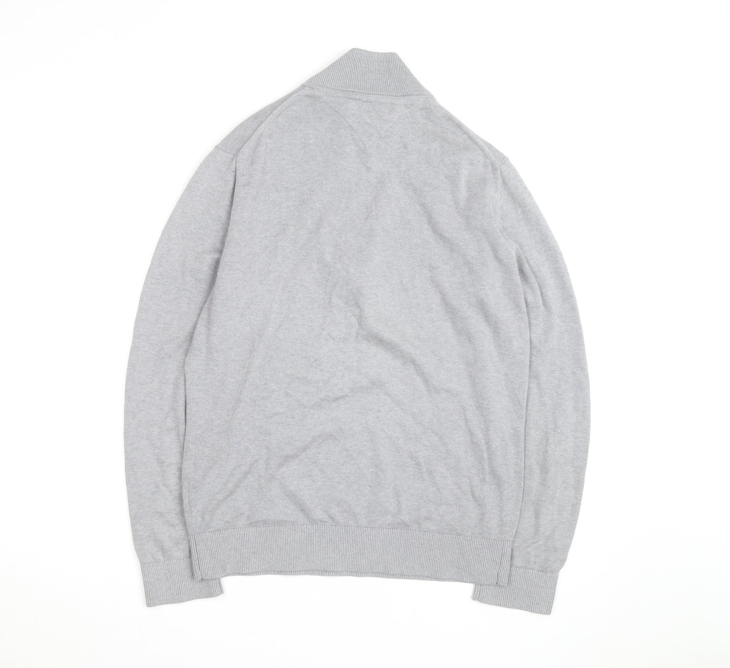 Tommy Hilfiger Men's Grey Cotton 1/2 Zip Jumper Size M