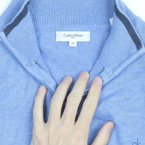 Calvin Klein Men’s Blue 1/4 Zip Golf Jumper Size S