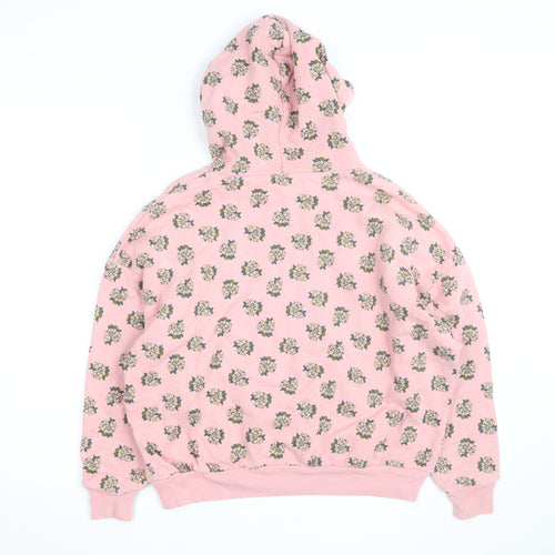 The Animals Observatory Pink Floral Pullover Hoodie Women Size 10