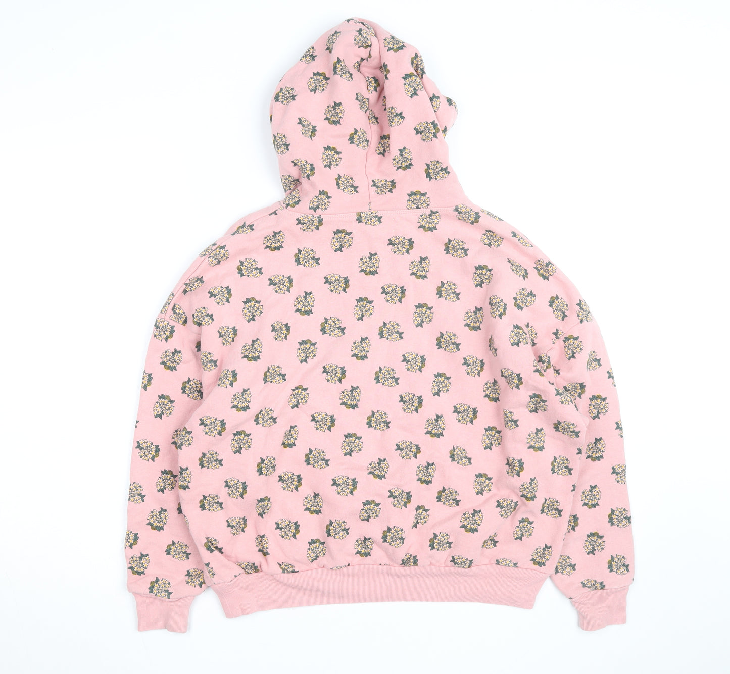 The Animals Observatory Pink Floral Pullover Hoodie Women Size 10