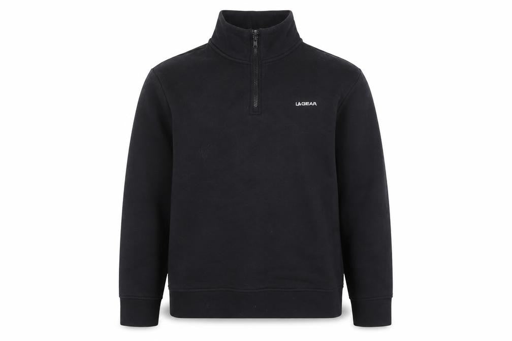 LA Gear Teen Black 1/4 Zip Fleece Sweatshirt UK 16 Regular Fit