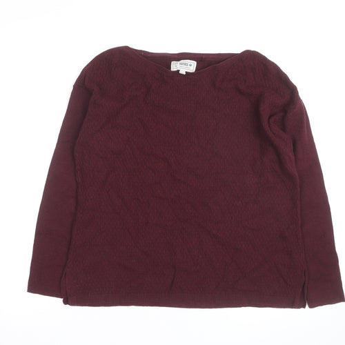 FatFace Womens Red Cotton Blend Crew Neck Jumper Size 12