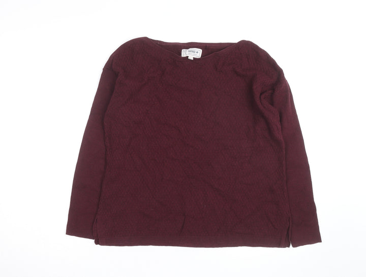 FatFace Womens Red Cotton Blend Crew Neck Jumper Size 12
