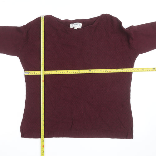 FatFace Womens Red Cotton Blend Crew Neck Jumper Size 12