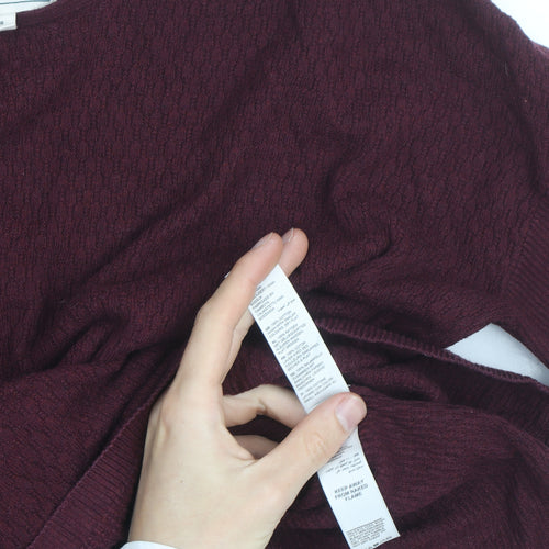 FatFace Womens Red Cotton Blend Crew Neck Jumper Size 12