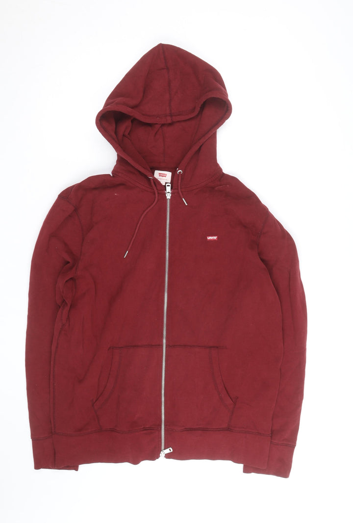 Levi's Men's Red Full Zip Hoodie Size L Cotton Fleece