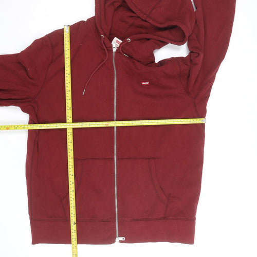 Levi's Men's Red Full Zip Hoodie Size L Cotton Fleece