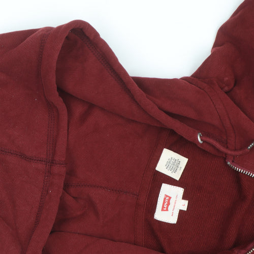 Levi's Men's Red Full Zip Hoodie Size L Cotton Fleece