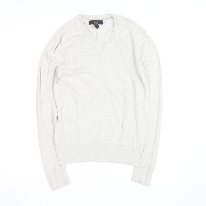 Banana Republic Men’s Beige Silk Linen V-Neck Jumper XS