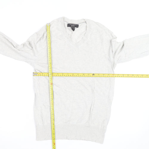 Banana Republic Men’s Beige Silk Linen V-Neck Jumper XS