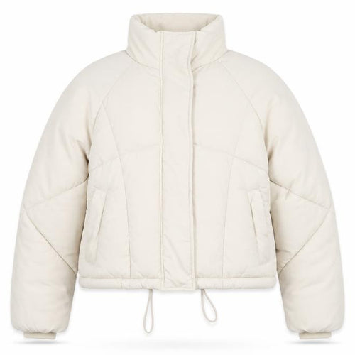 Topshop Women’s Beige Size 8 Puffer Jacket Winter Zip Quilted