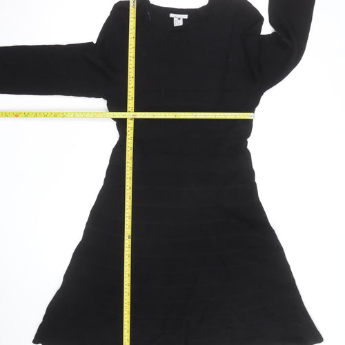 Esprit Women’s Black Knit Fit & Flare Dress Size M Long Sleeve