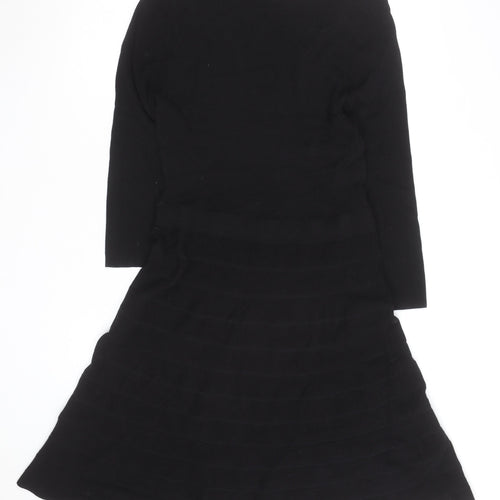 Esprit Women’s Black Knit Fit & Flare Dress Size M Long Sleeve