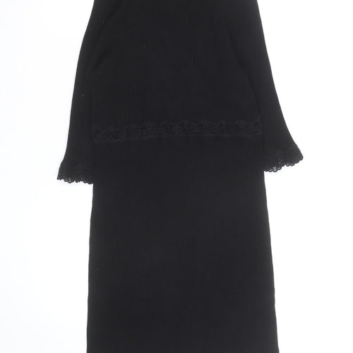 Marks and Spencer Women’s Black Lace Bodycon Knit Dress Size 14