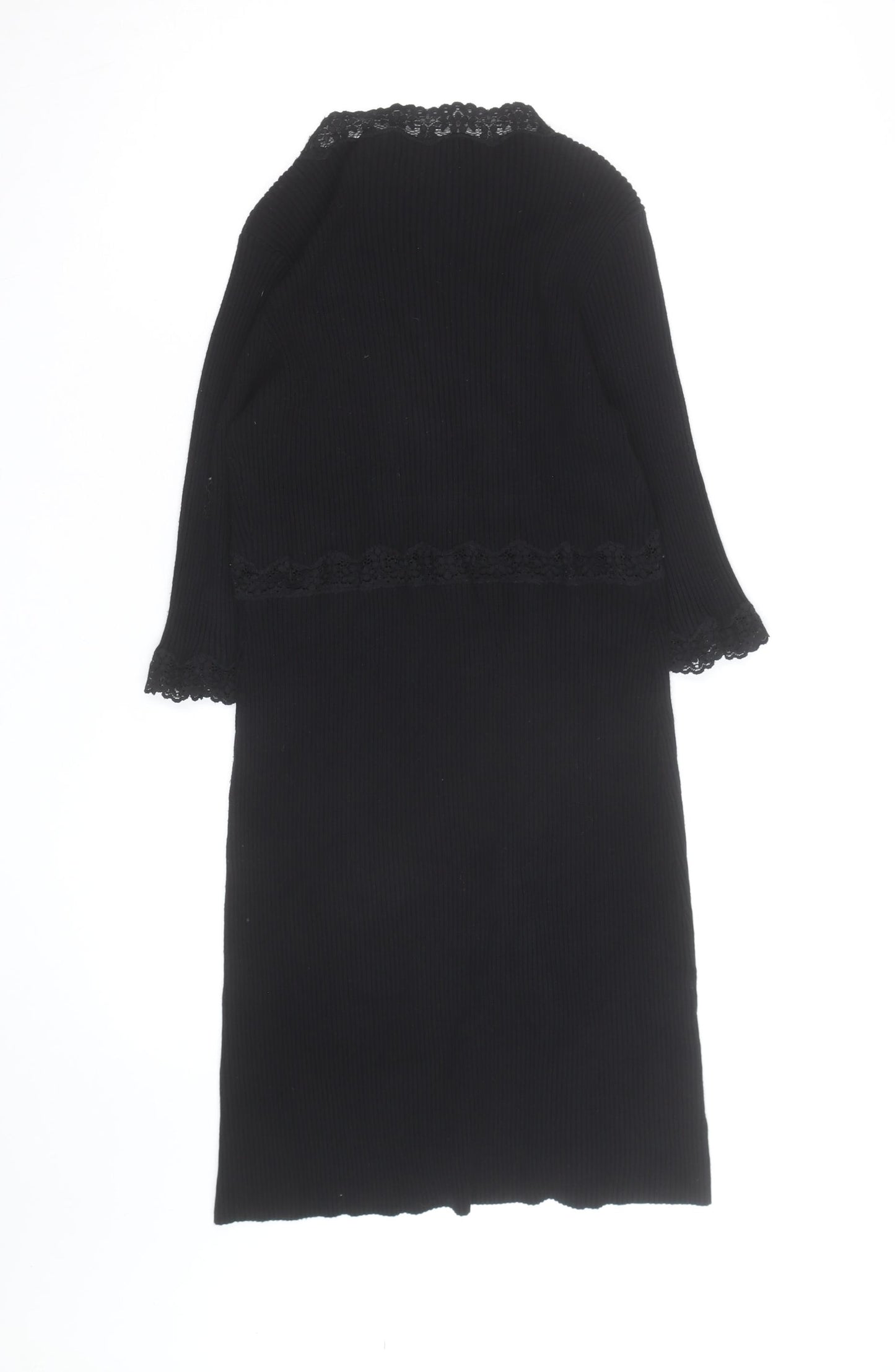 Marks and Spencer Women’s Black Lace Bodycon Knit Dress Size 14